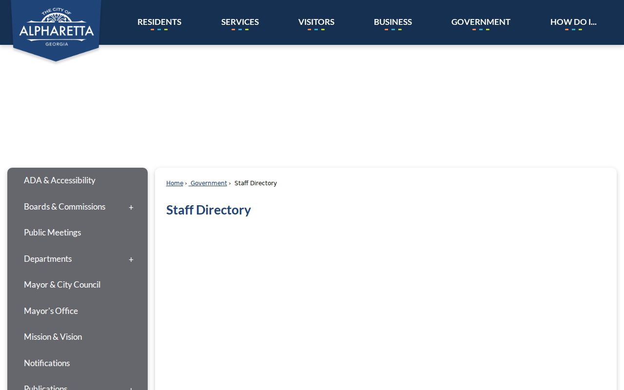 Alpharetta people search city staff directory