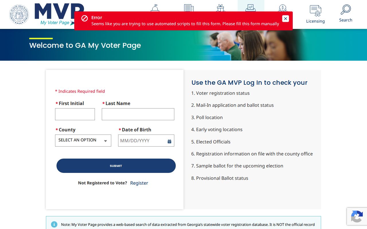 Alpharetta people search Georgia My Voter Page lookup